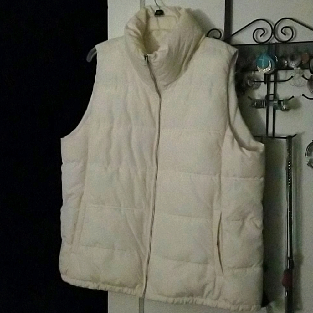 Winter white puffer vest